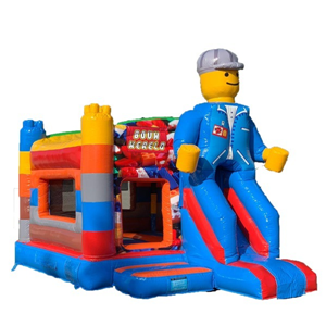 Springkussen Lego met glijbaan Springkussen Lego met glijbaan