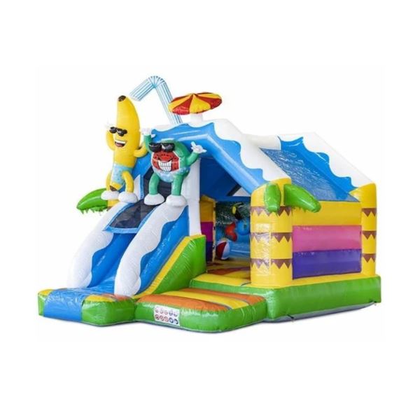 Huur een vrolijk Tropical Beach springkussen met glijbaan